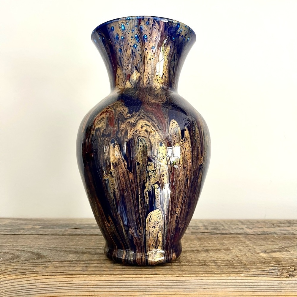 Artistic Multicolor glass and epoxy Vase